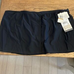 CHRISTINA BLACK BIKINI BOTTOM ATTACHED TO SKIRT.  NEW